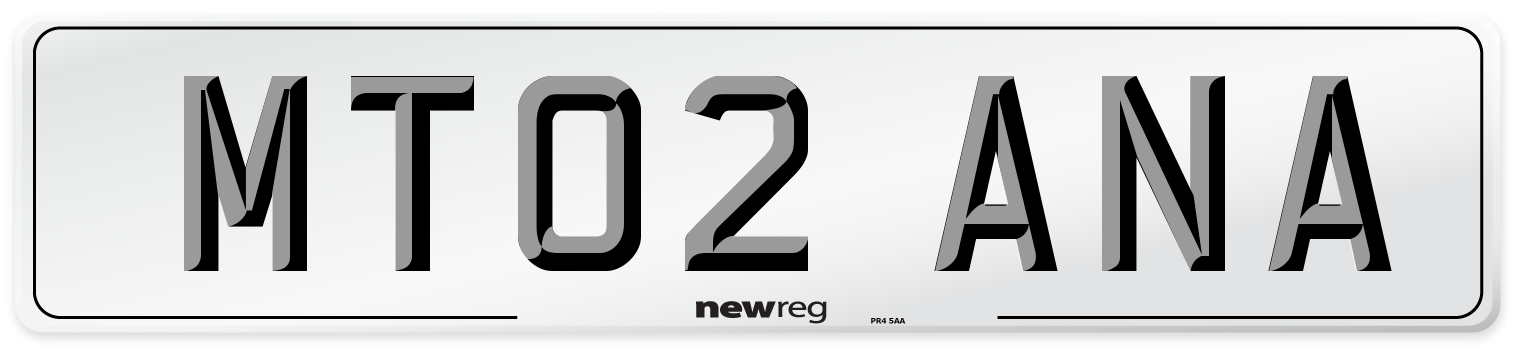 MT02 ANA Number Plate from New Reg